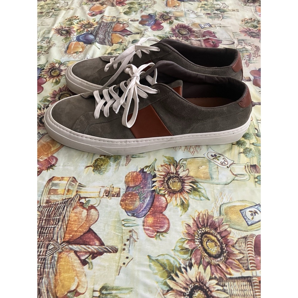 Good Man Brand Edge Lo Low Top Grey Suede Leather Italy Shoes Men's Sz 12